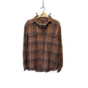 Wolverine Men's Button Down Brn Paid Flannel Shirt Long Sleeve XXL